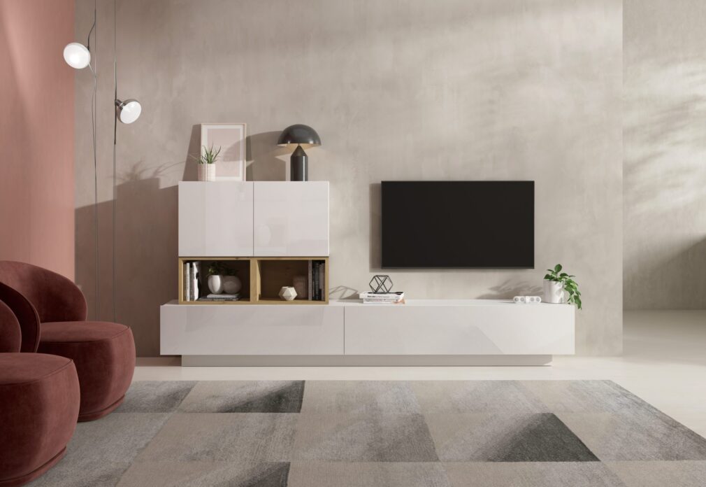 Composición modular tv BLOCK color BLANCO-ARTISAN