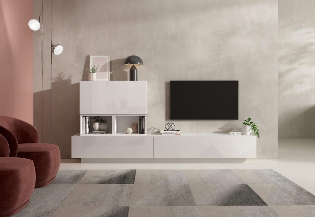 Composición modular tv BLOCK color BLANCO