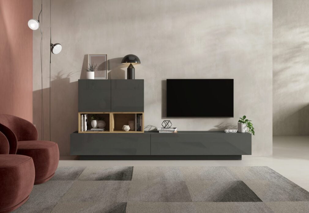 Composición modular tv BLOCK color GRAFITO-ARTISAN