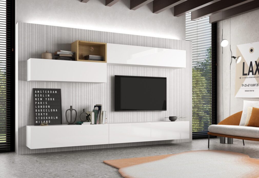 Composición modular tv BLOCK color BLANCO-ARTISAN