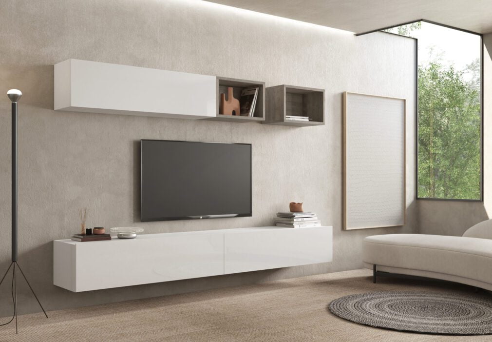 Composición modular tv BLOCK color BLANCO-ORGANIC