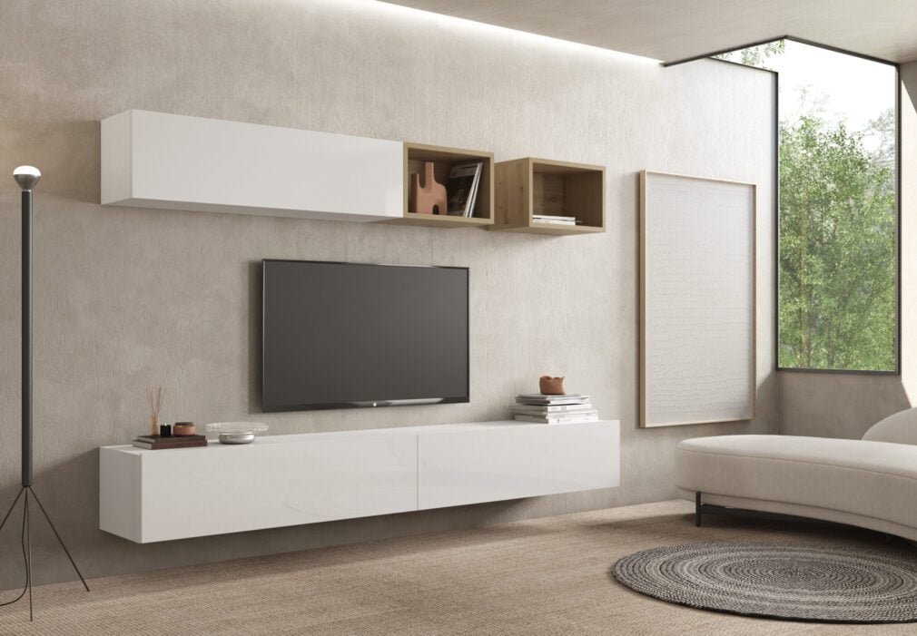 Composición modular tv BLOCK color BLANCO-ARTISAN