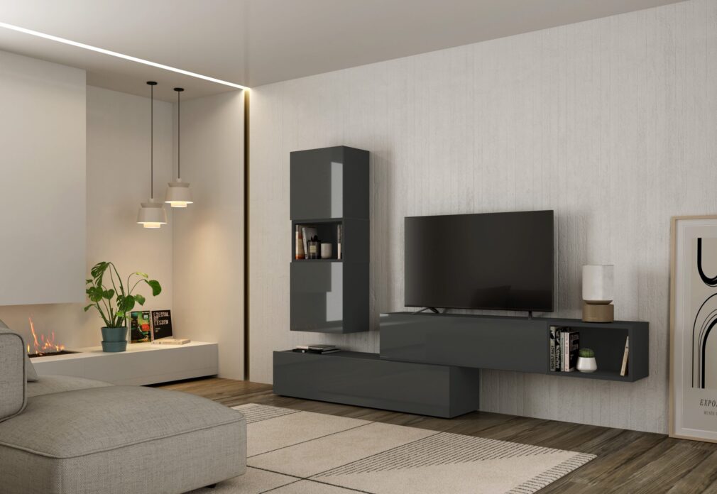 Composición modular tv BLOCK color GRAFITO