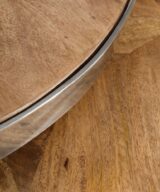 S/2 mesa centro natural madera / acero 100 x 100 x 45 cm