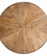 S/2 mesa centro natural madera / acero 100 x 100 x 45 cm
